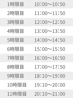 教習時間（学科教習、技能教習共通）